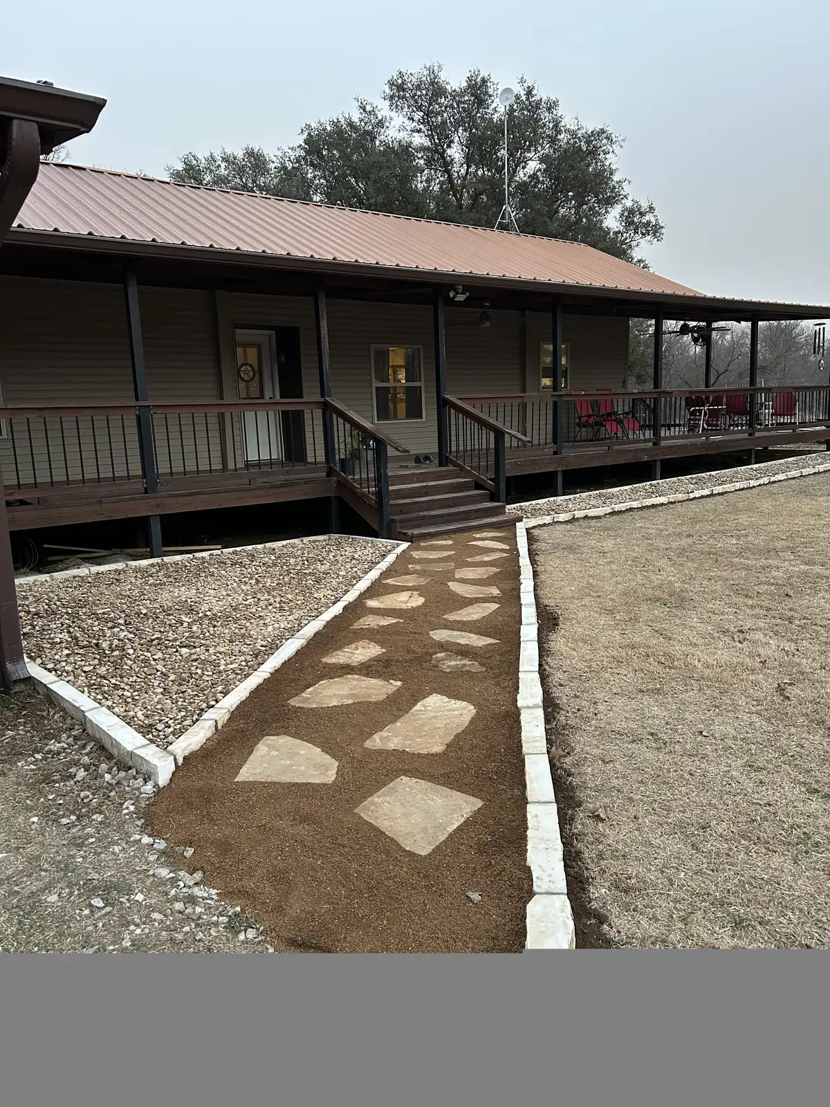 Decorative stone pathway and grading in Weatherford TX